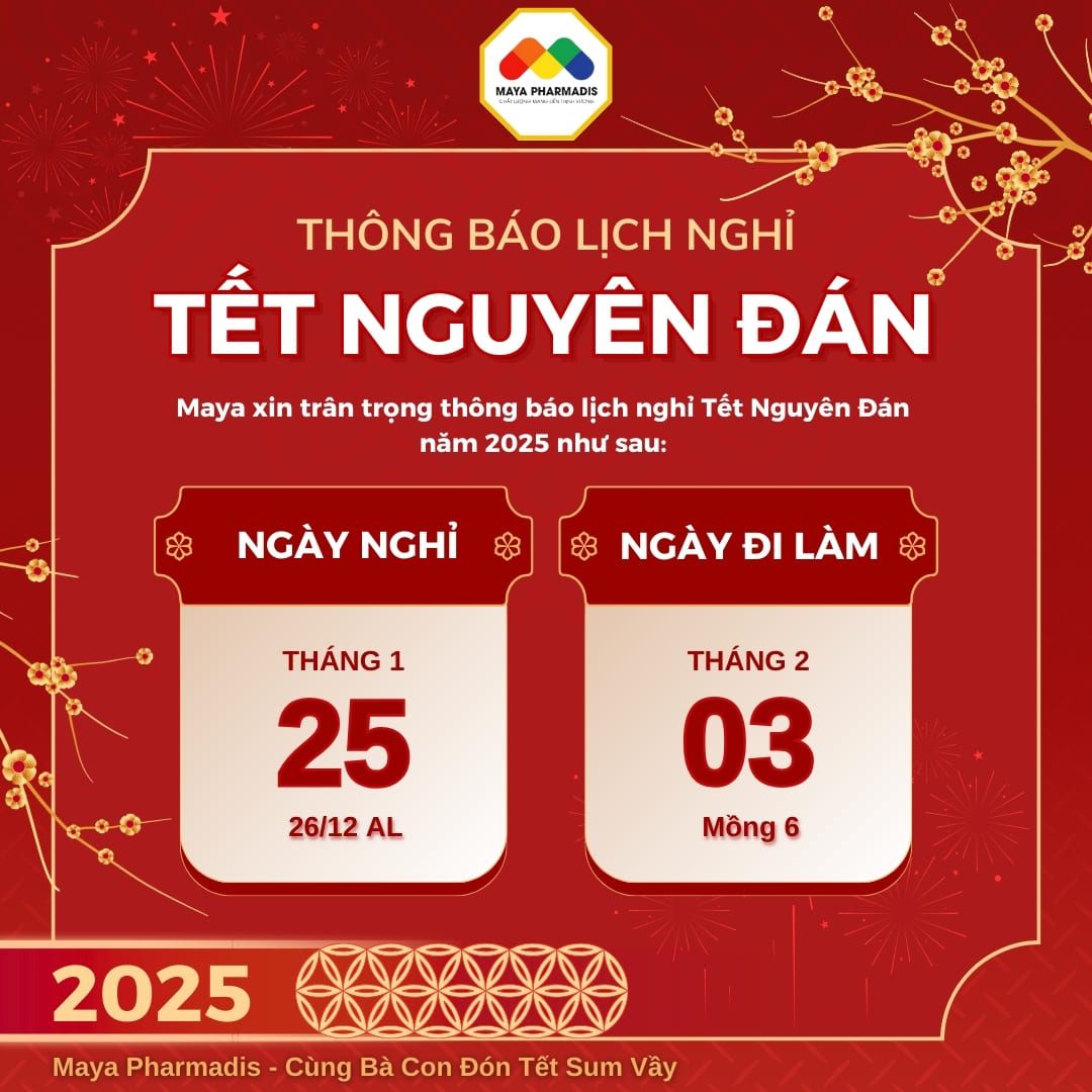 Thông báo lịch nghỉ TẾT NGUYÊN ĐÁN 2025