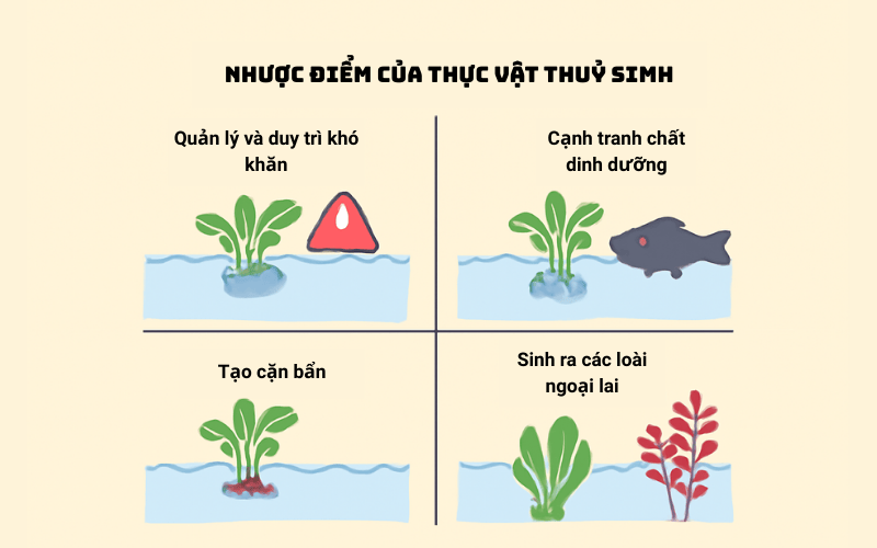 Nhược điểm sinh vật thuỷ sinh