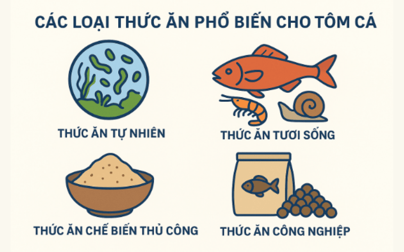 các loại thức ăn cho tôm cá
