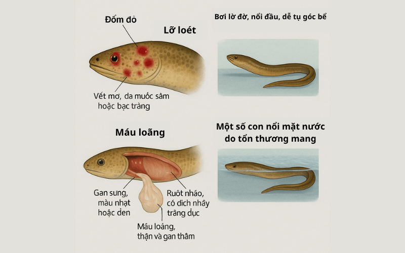 dấu hiệu lươn xuất huyết đốm đỏ