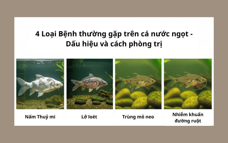 4 bệnh thường gặp trên cá nước ngọt
