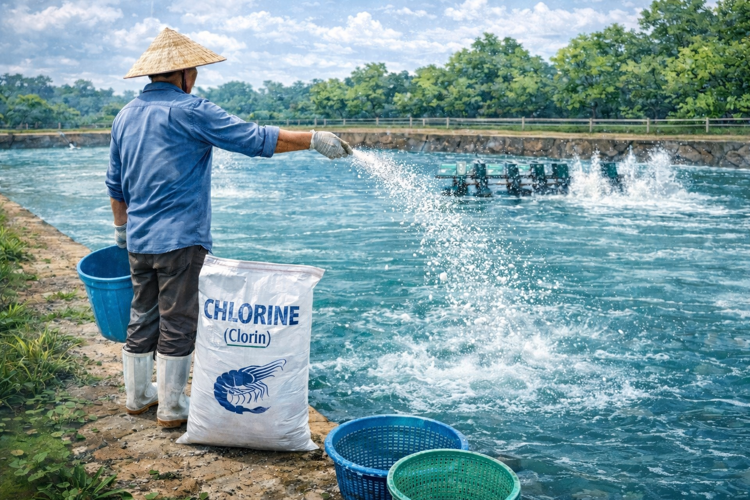 xử lý nước ao trước khi thả giống