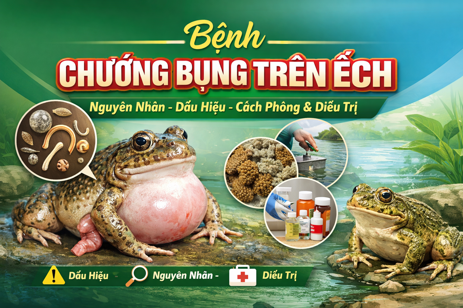 Chướng bụng trên ếch
