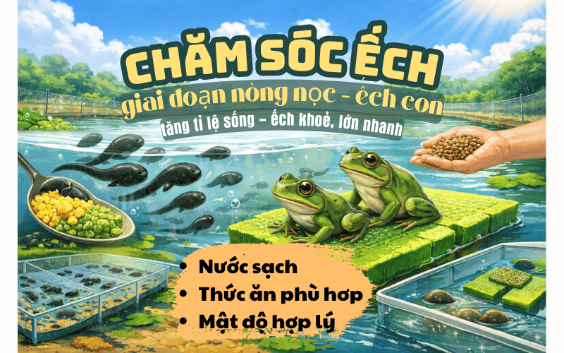 Chăm sóc ếch giai đoạn nòng nóc - ếch con