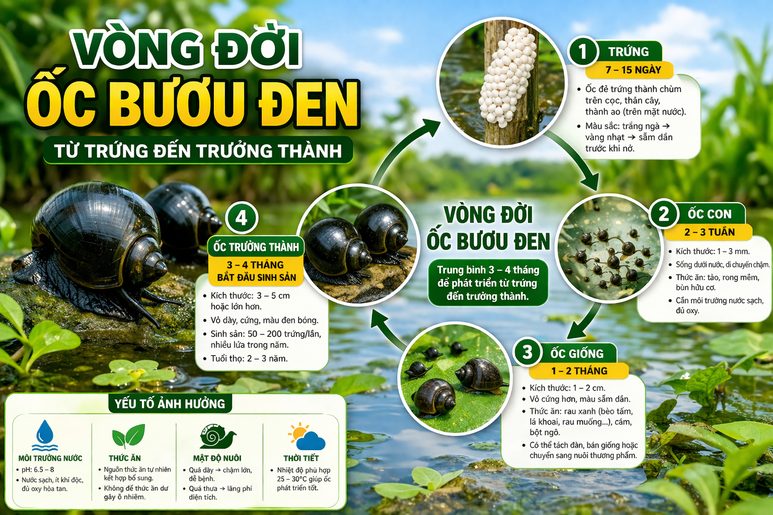 Vòng đời ốc bươu đen