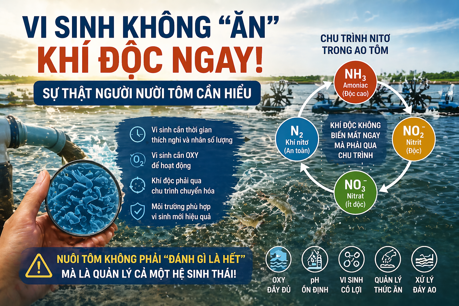 vi sinh không ăn khí độc ngay