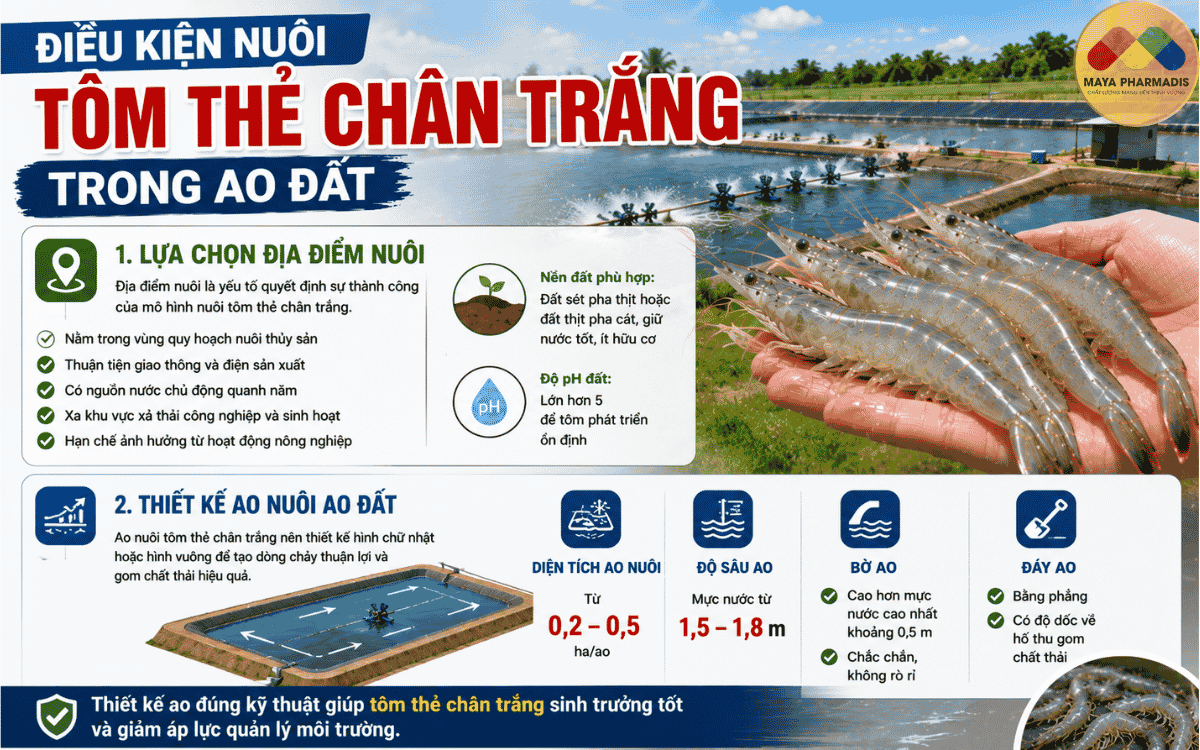Điều Kiện Nuôi Tôm Thẻ Chân Trắng Trong Ao Đất
