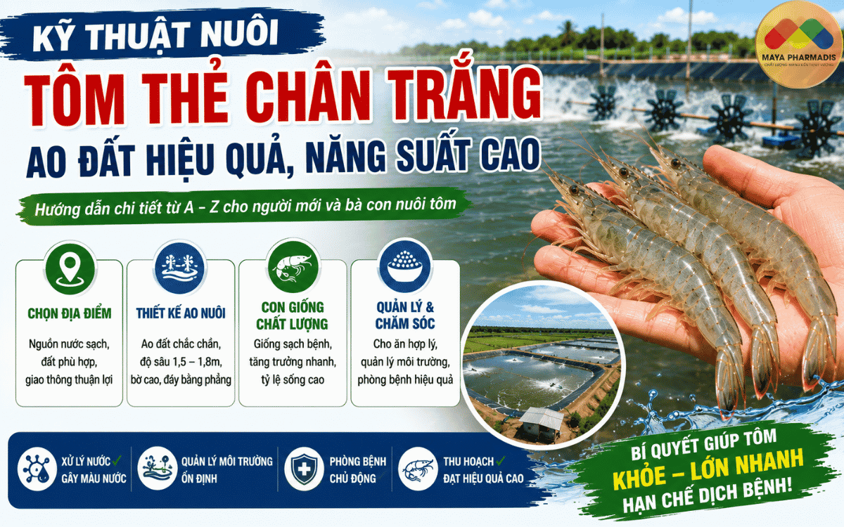 Tôm Thẻ Chân Trắng Ao Đất: Điều Kiện Và Kỹ Thuật Nuôi Hiệu Quả Cho Năng Suất Cao