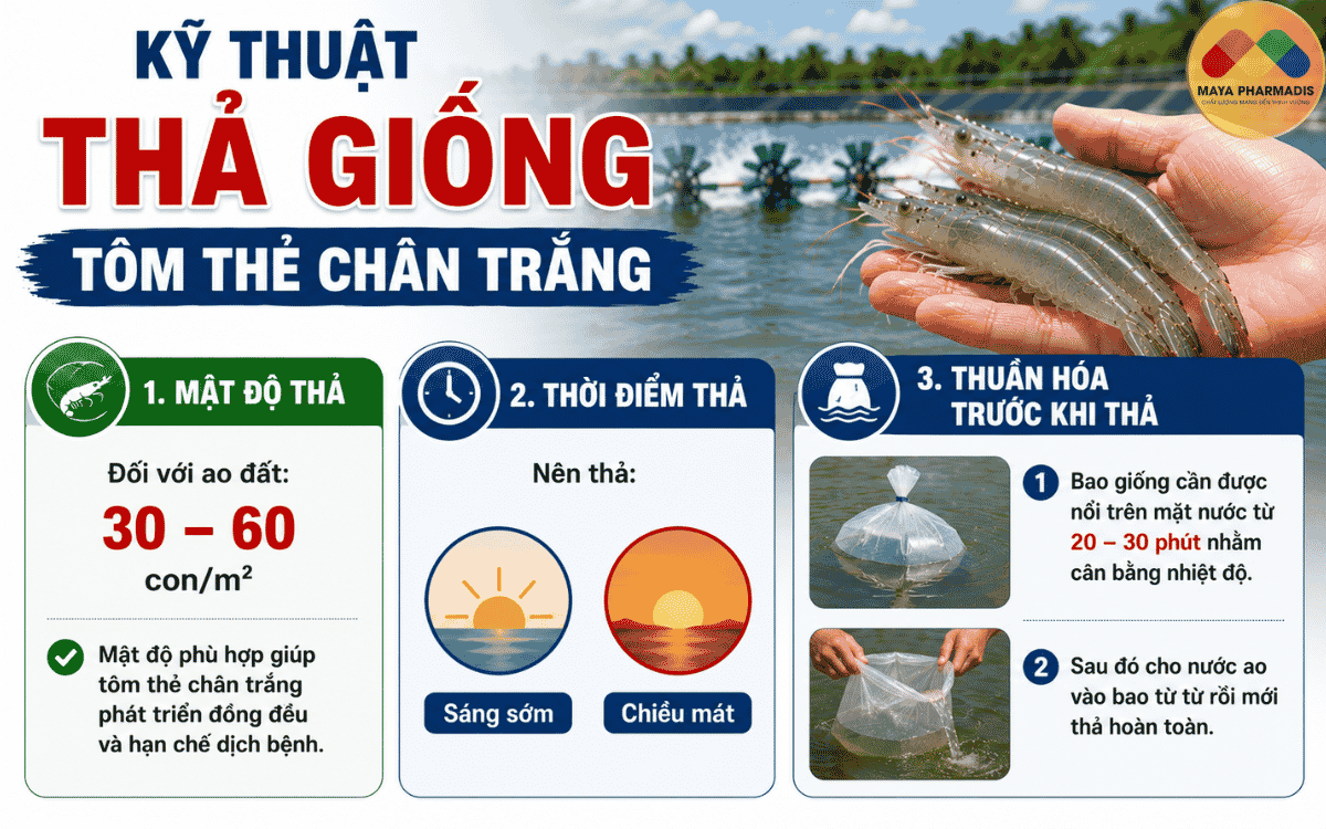 Kỹ Thuật Thả Giống Tôm Thẻ Chân Trắng