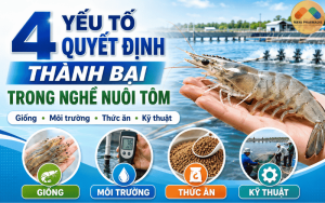 4 YẾU TỐ QUYẾT ĐỊNH THÀNH BẠI TRONG NGHỀ NUÔI TÔM