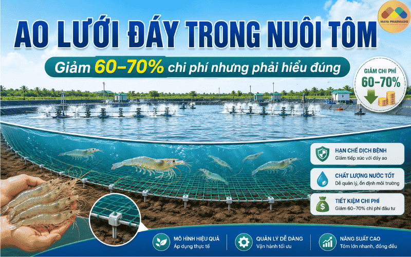 Ao lưới đáy trong nuôi tôm: giảm 60–70% chi phí nhưng phải hiểu đúng