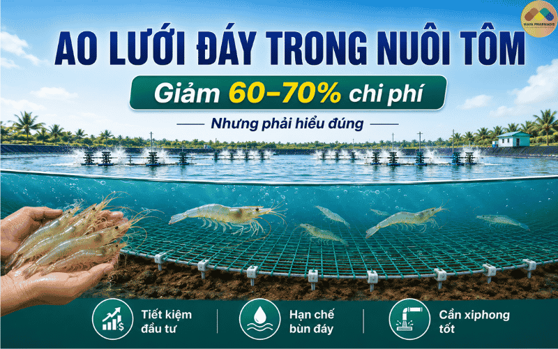 Ao lưới đáy trong nuôi tôm: giảm 60–70% chi phí nhưng phải hiểu đúng