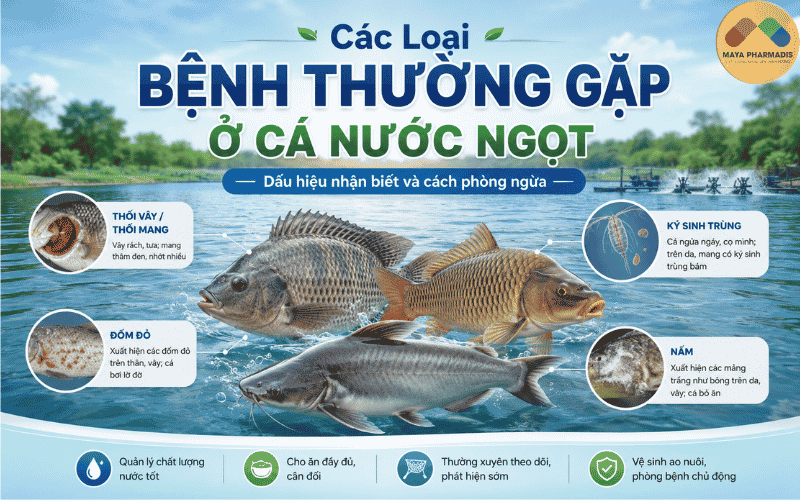 CÁC LOẠI BỆNH THƯỜNG GẶP Ở CÁ NƯỚC NGỌT VÀ CÁCH PHÒNG TRỊ HIỆU QUẢ (P1)