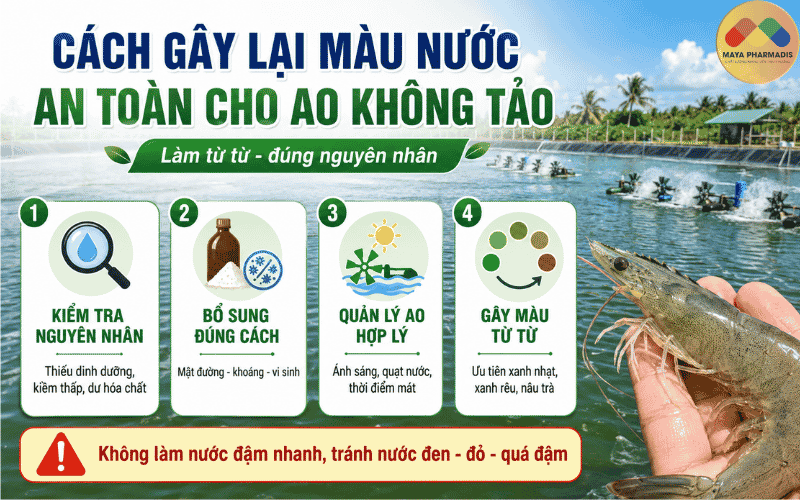 Cách gây lại màu nước an toàn cho ao không tảo