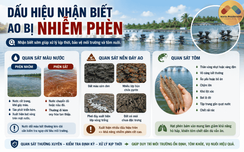 Dấu hiệu nhận biết ao bị nhiễm phèn