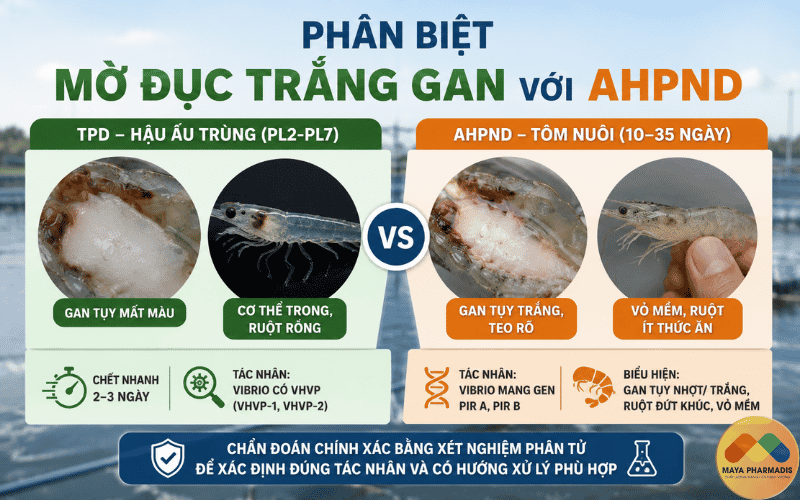 Phân biệt mờ đục trắng gan với AHPND