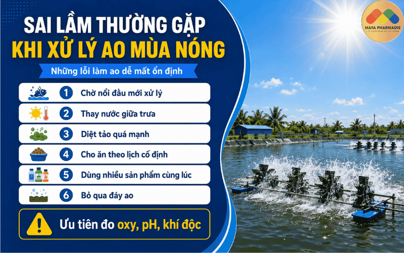 Những Sai Lầm Thường Gặp Khi Xử Lý Ao Mùa Nóng