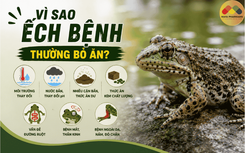 Vì sao ếch bệnh thường bỏ ăn?