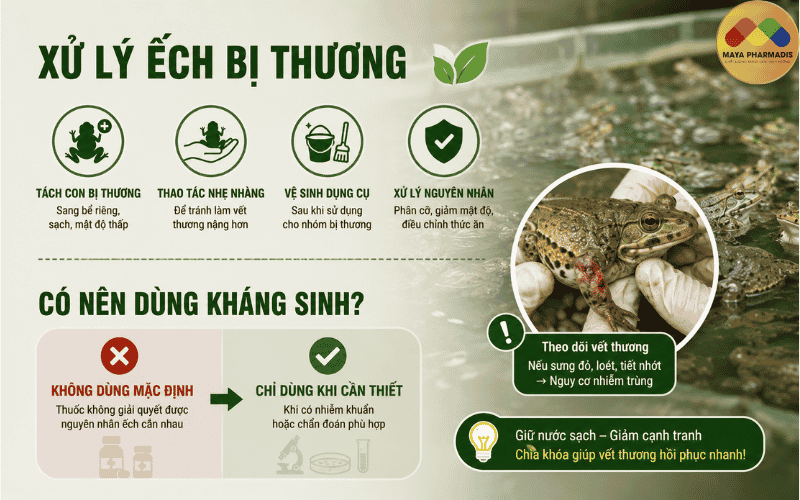 Xử lý ếch bị thương thế nào?