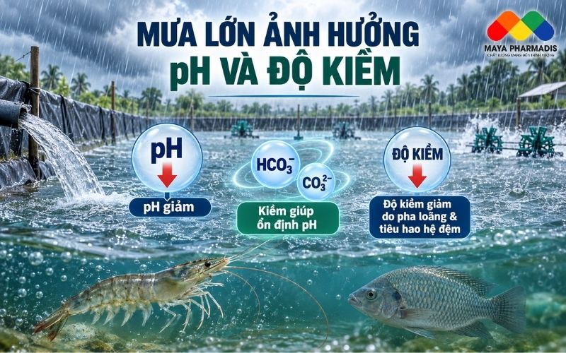 Vì Sao Mưa Lớn Có Thể Làm pH Ao Giảm?