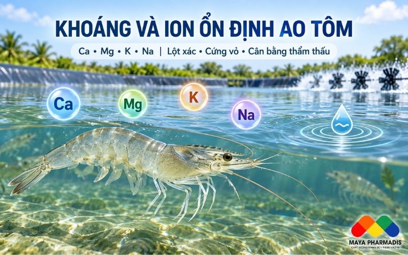Vì sao khoáng và ion quyết định sự ổn định của ao tôm?