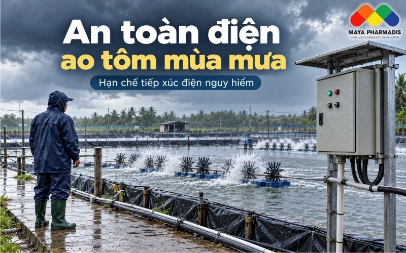 MỘT SỐ CÁCH HẠN CHẾ TIẾP XÚC ĐIỆN NGUY HIỂM Ở AO TÔM MÙA MƯA