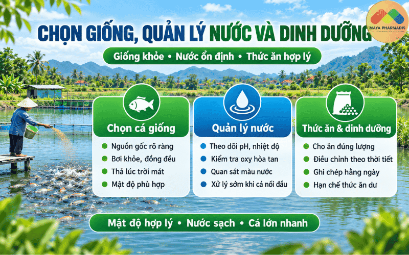 Chọn cá giống và xác định mật độ