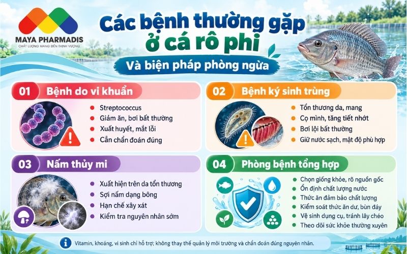 Các bệnh thường gặp ở cá rô phi