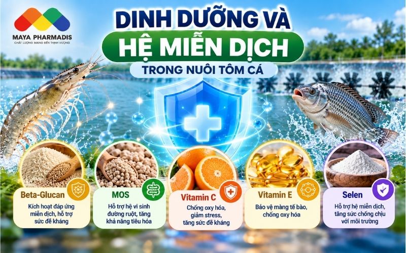 Dinh dưỡng và hệ miễn dịch tong nuôi tôm cá