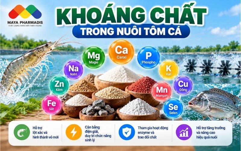 Khoáng chất trong dinh dưỡng tôm cá