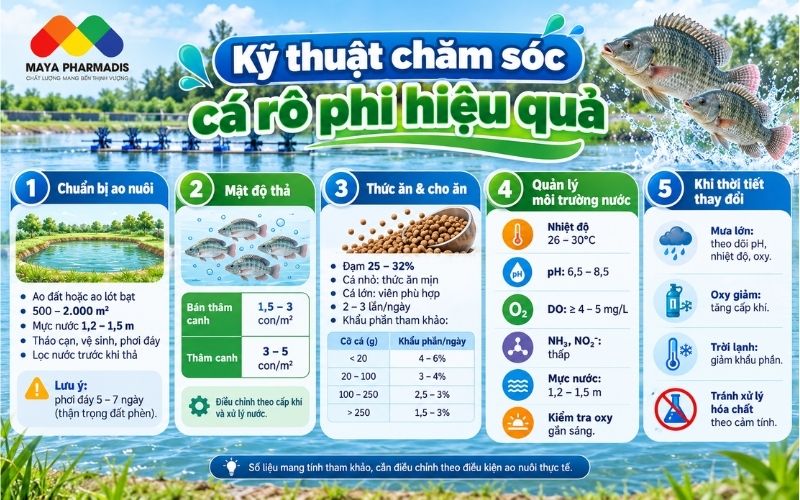 Kỹ thuật chăm sóc cá rô phi