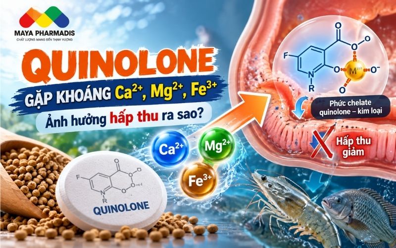 Quinolone và khoáng ảnh hưởng đến hấp thu
