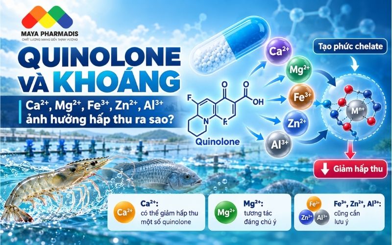 Quinolone và khoáng ảnh hưởng hấp thu ra sao