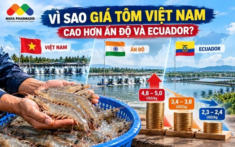 Vì sao giá tôm VN cao hơn Ecuador và Ấn Độ