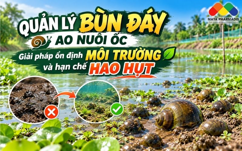 QUẢN LÝ BÙN ĐÁY AO NUÔI ỐC – GIẢI PHÁP ỔN ĐỊNH MÔI TRƯỜNG VÀ HẠN CHẾ HAO HỤT