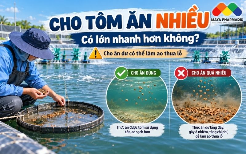 CHO TÔM ĂN NHIỀU CÓ GIÚP TÔM LỚN NHANH HƠN KHÔNG? SỰ THẬT NGƯỜI NUÔI CẦN BIẾT