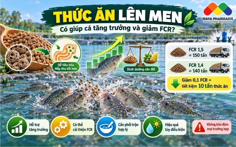 Thức ăn lên men có giúp cá tăng trưởng nhanh?