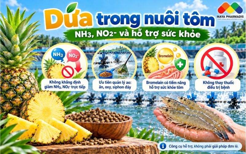 Dứa có làm giảm amoniac và nitrite không?