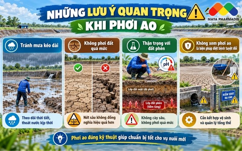Những Lưu Ý Quan Trọng Khi Phơi Ao