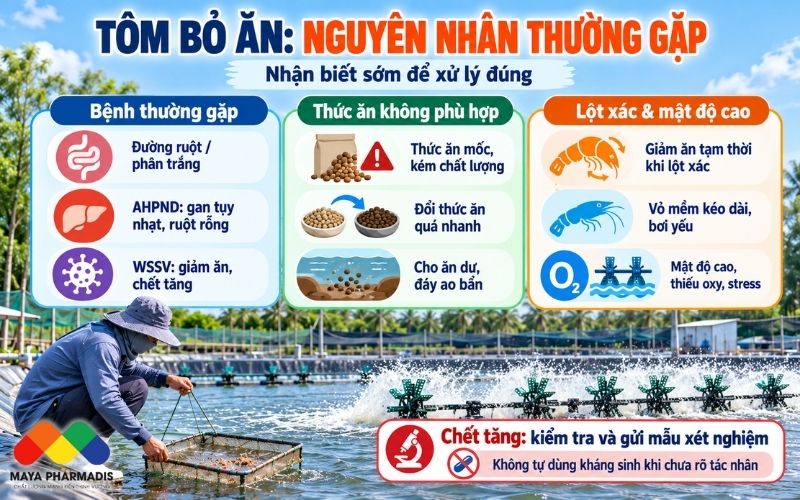 Các bệnh thường gặp ở tôm