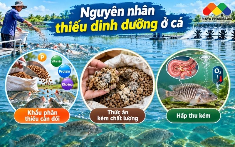 Nguyên nhân gây thiếu dinh dưỡng ở cá