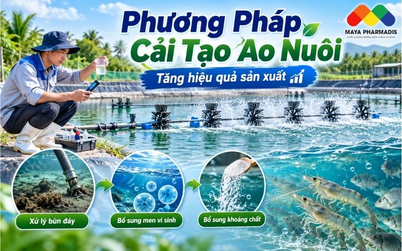 PHƯƠNG PHÁP CẢI TẠO AO NUÔI HIỆU QUẢ, TIẾT KIỆM CHI PHÍ