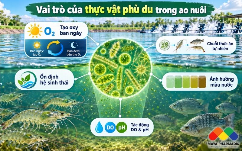 Vai trò của thực vật phù du trong ao nuôi