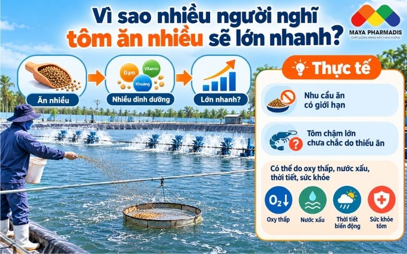 Vì Sao Nhiều Người Cho Rằng Tôm Ăn Càng Nhiều Càng Lớn Nhanh?