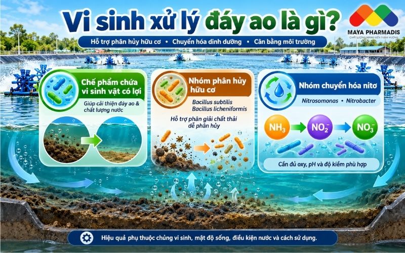 Vi sinh xử lý đáy ao là gì?
